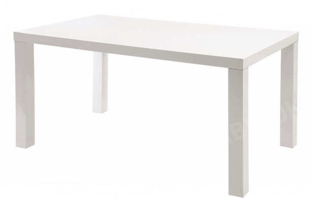 Jedálenský stôl Leo, 160x80 cm, biely lesk