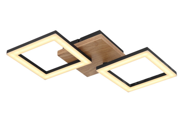 Stropné LED osvetlenie Kerry 46 cm, kov/drevo