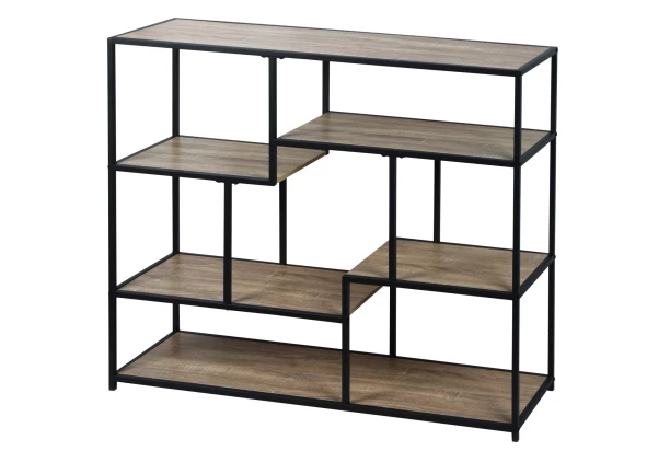 Regál Alessandro, 120 cm, čierny/dub sonoma