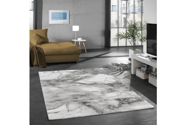 Koberec Craft 80x150 cm, mramorová optika, šedo-strieborný