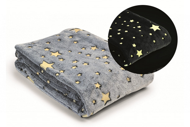 Fosforujúca deka s hviezdami, šedá