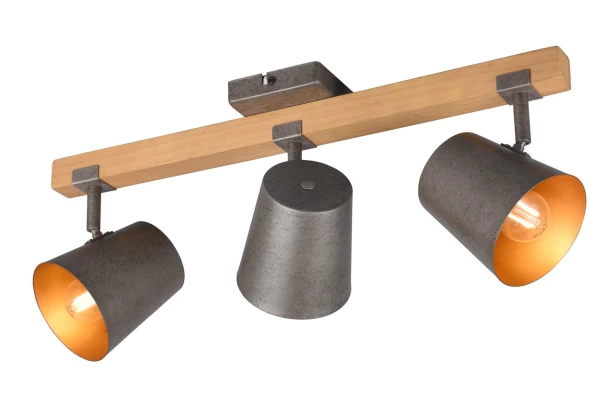 Stropné osvetlenie Bell, antický nikel, 3 svietidlá
