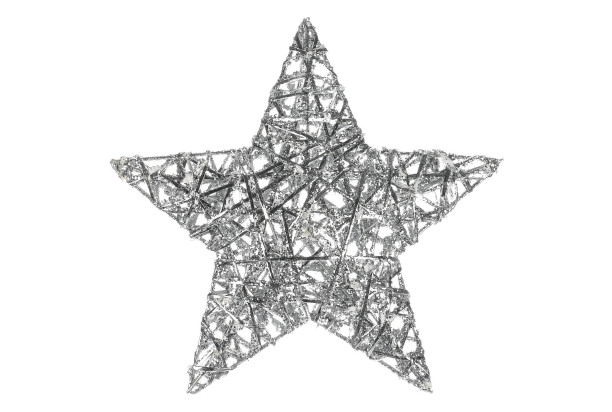 Vianočná dekorácia Hviezda 20 cm, strieborná
