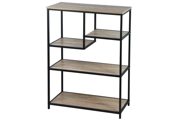 Regál Alessandro, 75 cm, čierny/dub sonoma