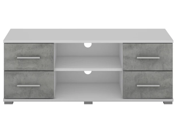 TV stolík Oskar TV, biely/beton, šírka 120 cm