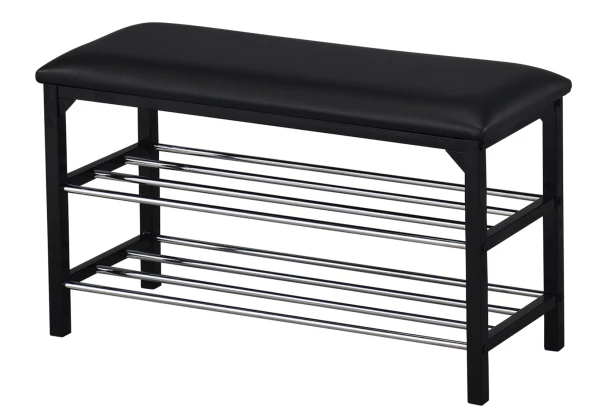 Lavica s priehradkami na topánky Clea, čierna