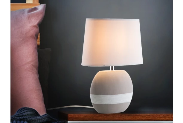 Stolová lampa Creto 33 cm, šedá/biela