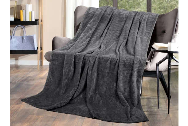 Flanelová deka Cashmere Dots 150x200 cm, antracitová