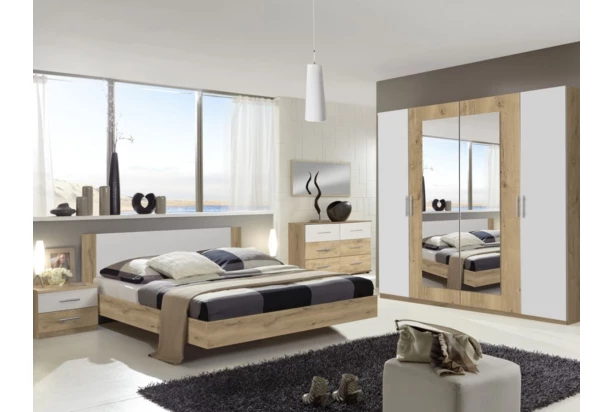 Zostava spálne Nora, doskový dub/biela