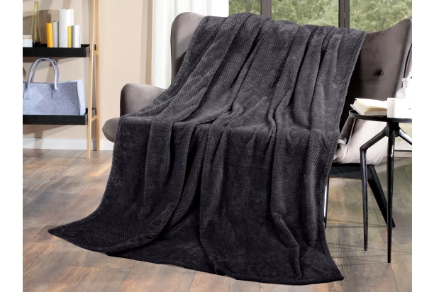 Flanelová deka Cashmere Dots 150x200 cm, čierna