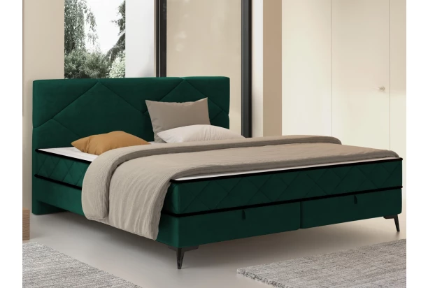 Posteľ Parana 180x200 cm, fľaškovo zelená zamatová látka
