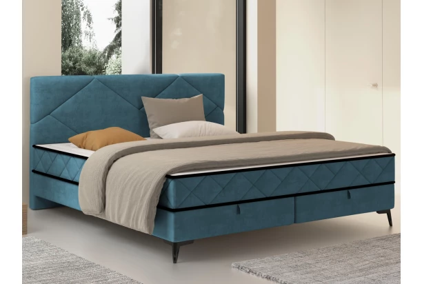 Posteľ Parana 180x200 cm, modrá aqua zamatová látka