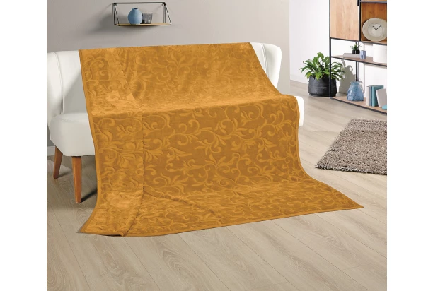 Deka Ornament XXL 180x220 cm, horčicová žltá