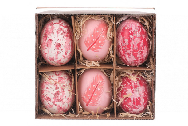 Veľkonočná dekorácia Maľované vajíčka, ružové