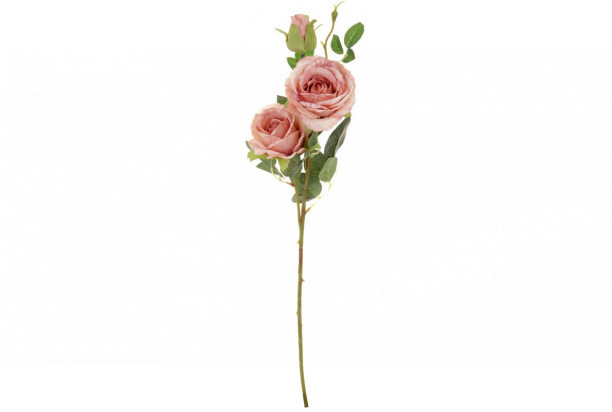 Umelý kvet Ruža s púčikom 65 cm, ružová