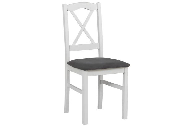 Jedálenská stolička Níla, biela/tmavo šedá látka