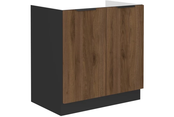 Kuchynská drezová skrinka Monza, 80 cm, orech/čierna