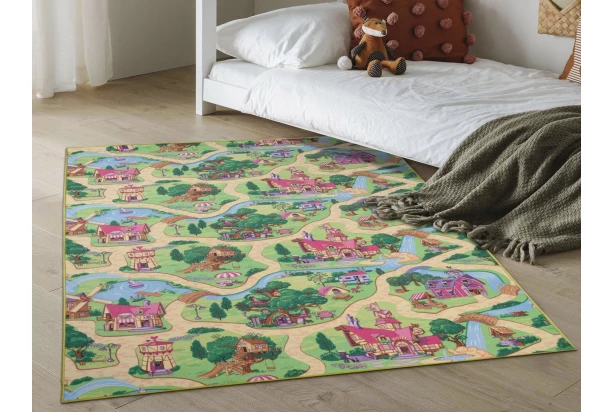 Detský koberec Rozprávková dedina, 80x120 cm