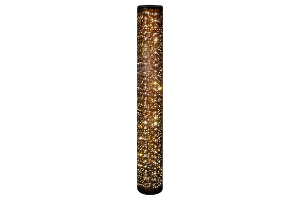 Stojacia LED lampa Taco, trblietavý efekt, čierno-zlatá látka