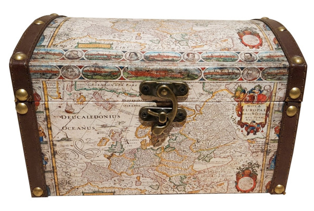 Úložná truhlica s motívom mapy šírka 27 cm