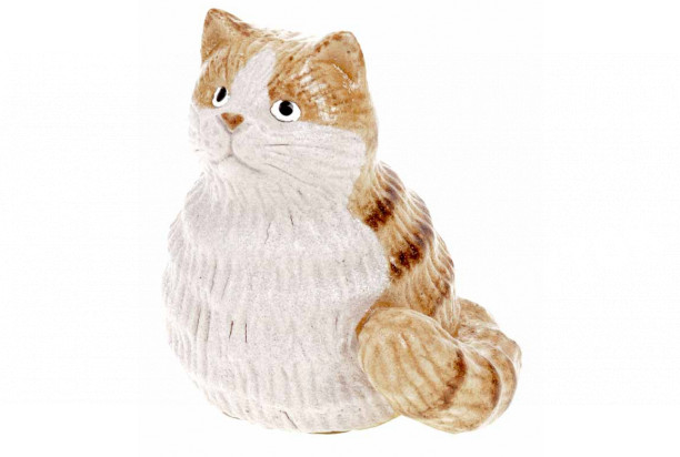 Dekoračná soška Stojaca mačka, hnedá keramika