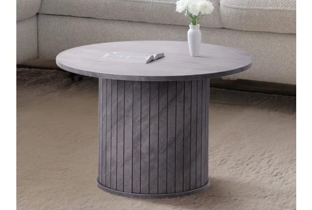 Okrúhly stolík Brescia, 60 cm, imitácia šedého  kameňa