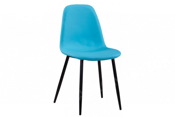 Jedálenská stolička Loof, modrá ekokoža