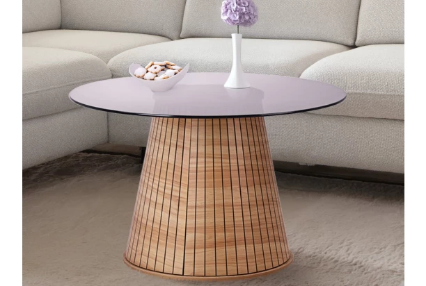 Okrúhly konferenčný stolík Ascoli, 80 cm, svetlý orech