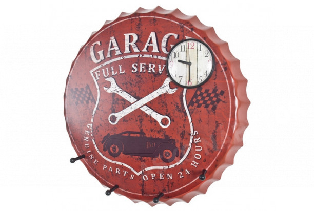 Nástenný vešiak s hodinami Garagus