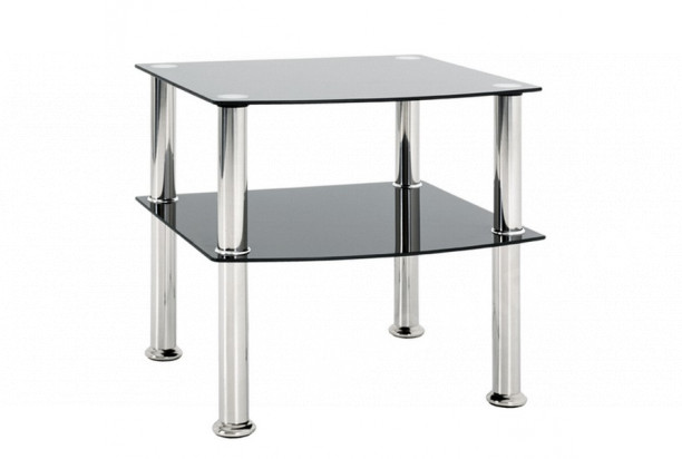 Odkládací stolek Katja 45x45 cm, černé sklo