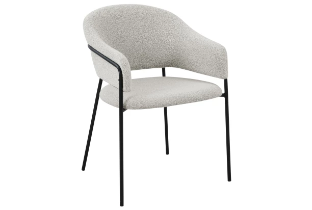 Jedálenská stolička Inga, šedo-béžová štruktúrovaná látka