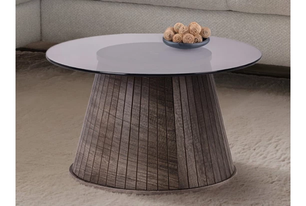 Okrúhly konferenčný stolík Foggia, 60 cm, dub