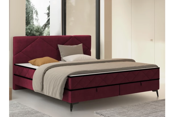 Posteľ Parana 160x200 cm, červená zamatová látka