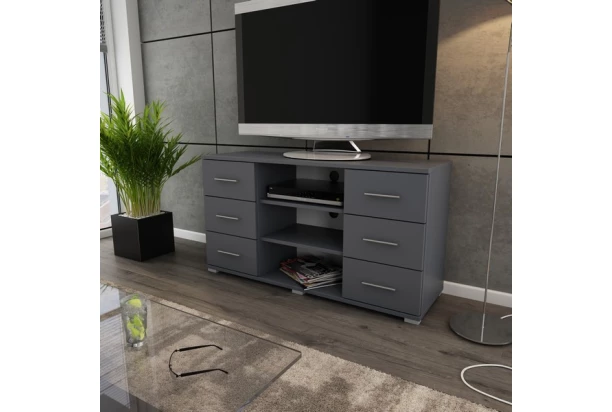 Vysoký TV stolík Oskar TV, grafitový, výška 65 cm