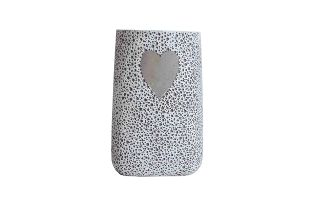 Váza motív srdca 20 cm, cement