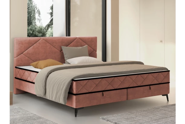 Posteľ Parana 160x200 cm, lososová zamatová látka