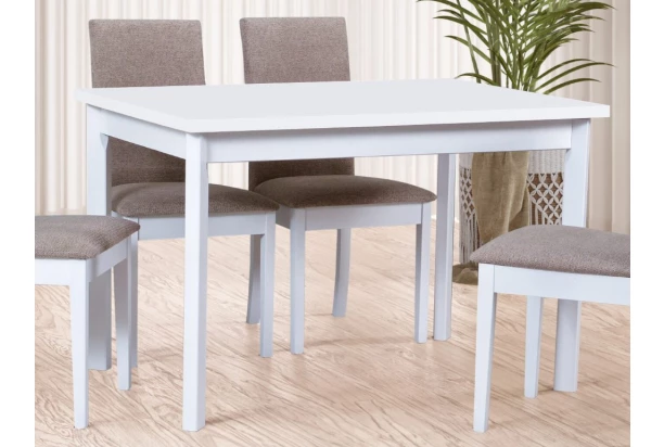 Obdĺžnikový jedálenský stôl Maxim 120x80 cm, bielená borovica/biely