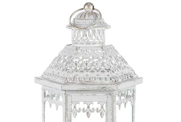 Lampáš Clara 39 cm, biely antik