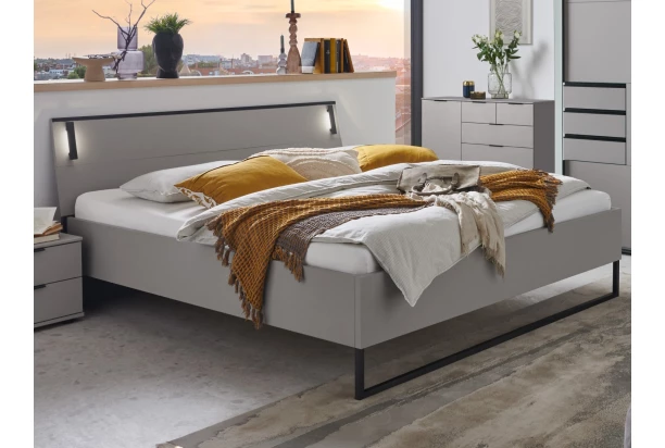 Posteľ s osvetlením Tilburg 180x200 cm, šedá sahara