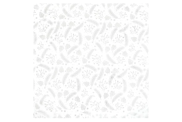 Vianočný obrus Perie a šišky 80x80 cm, strieborný