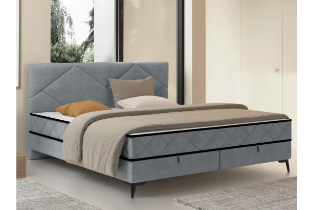 Posteľ Parana 160x200 cm, svetlo šedá zamatová látka