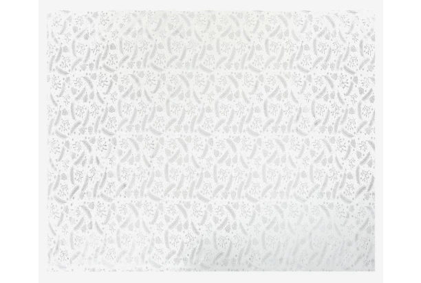 Vianočný obrus Perie a šišky 130x160 cm, strieborný