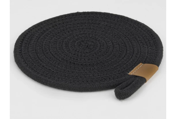 Podložka pod hrniec LifeStyle 20 cm, čierna bavlna