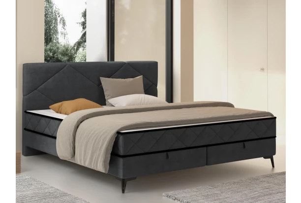 Postel Parana 160x200 cm, grafitovo šedá zamatová látka