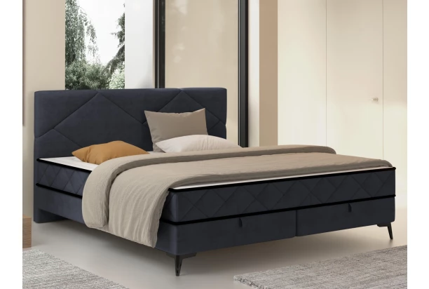 Postel Parana 160x200 cm, tmavo šedá zamatová látka