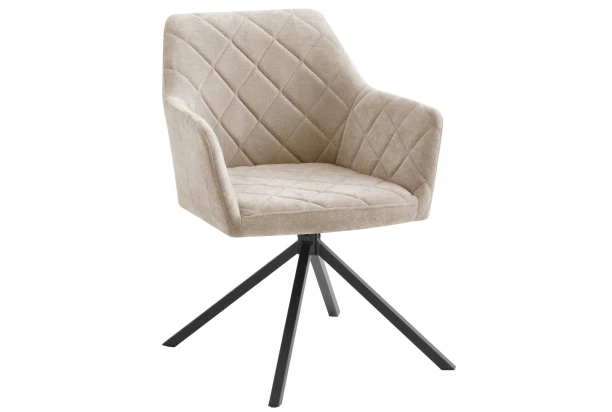 Otočná jedálenská stolička Patti, béžová látka