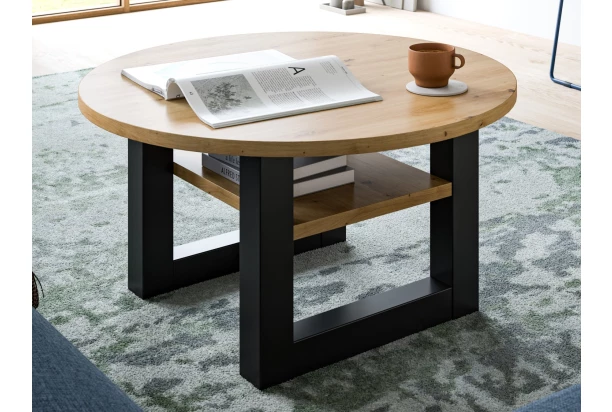 Okrúhly konferenčný stolík Seattle, dub artisan/antracit