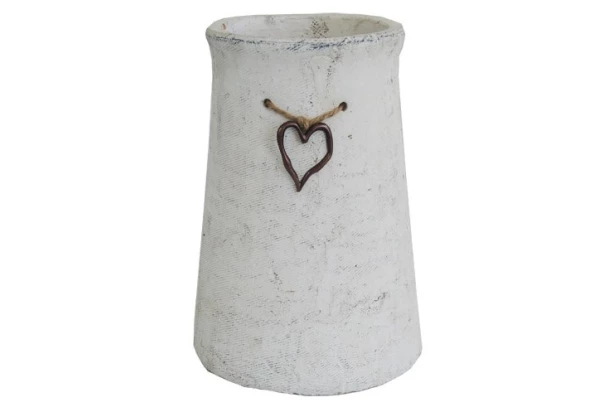 Váza so srdiečkom 20,5 cm, cement