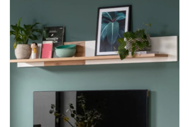 Nástenná polica Matera, starý dub/biela