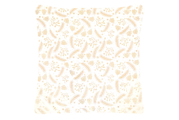 Vianočná obliečka na vankúš Perie a šišky 45x45 cm, zlatý